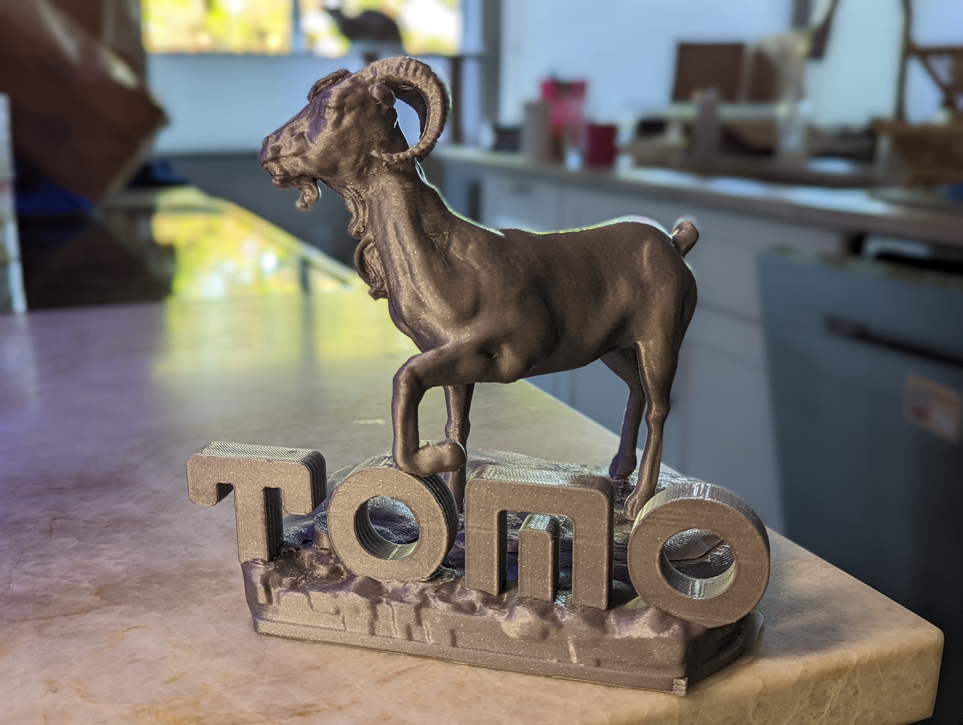 Company goat display piece.