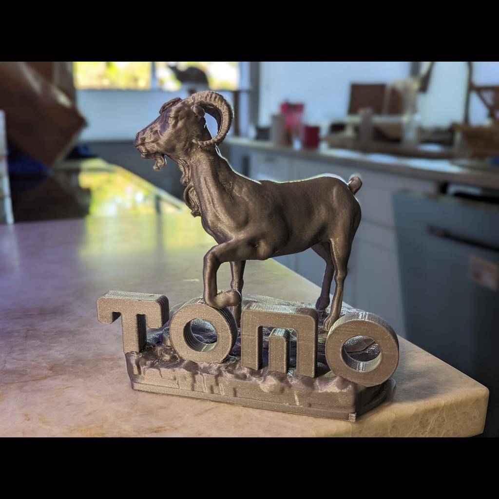 Company goat display piece.