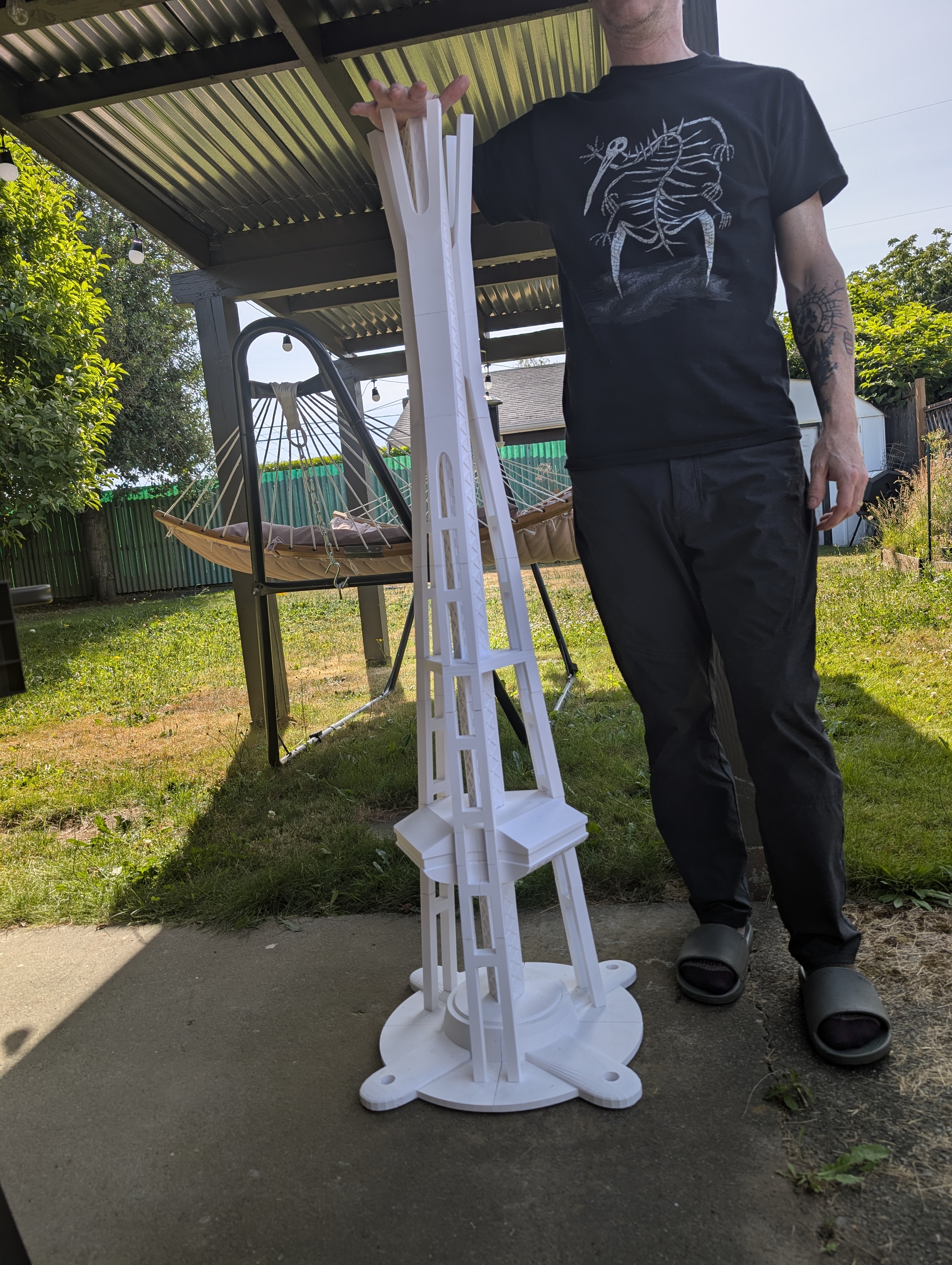 Large 3D printed Space Needle display piece.
