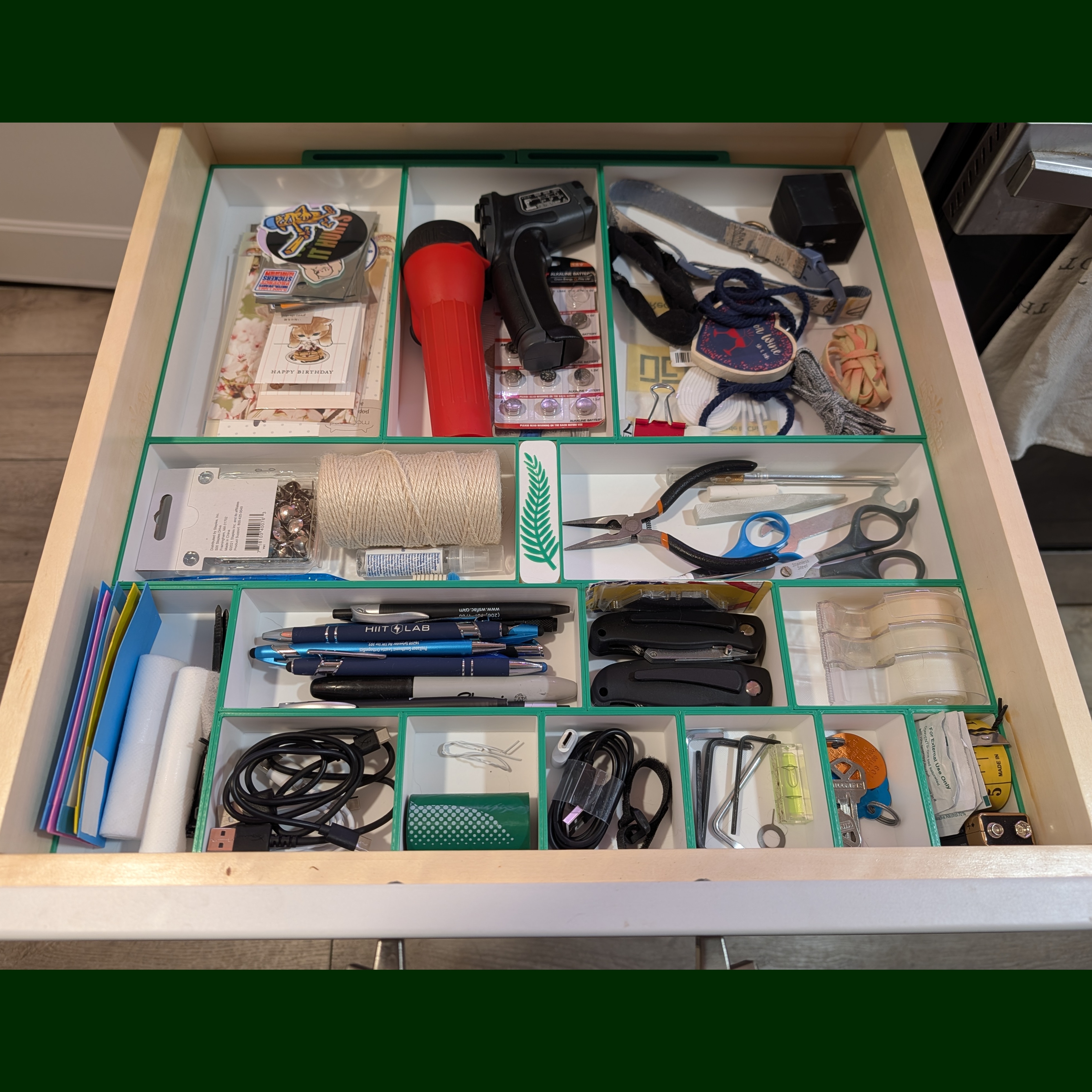 Custom drawer organizer and dividers.