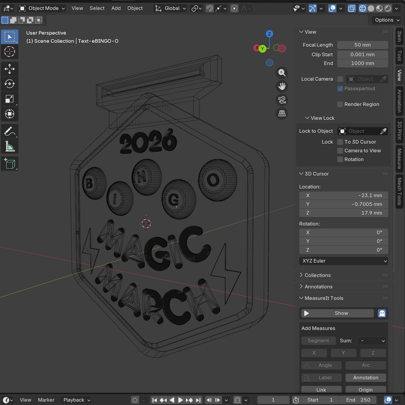 Digital model prepared for a custom project.